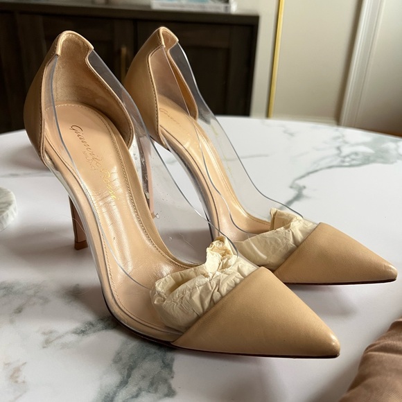 Gianvito Rossi Nude Napa Leather Plexi Heel 105 - Picture 3 of 6
